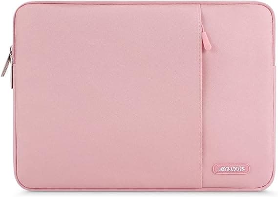 MOSISO Laptop Sleeve Bag Compatible with MacBook Air/Pro, 13-13.3 inch Notebook, Compatible with MacBook Pro 14 inch 2023-2021 A2779 M2 A2442 M1, Polyester Vertical Case with Pocket, Pink